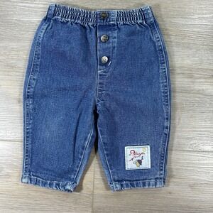 VTG Premaman Baggy Denim Jeans Size 12 Months Player No. 1‎ Baby Boy 90s